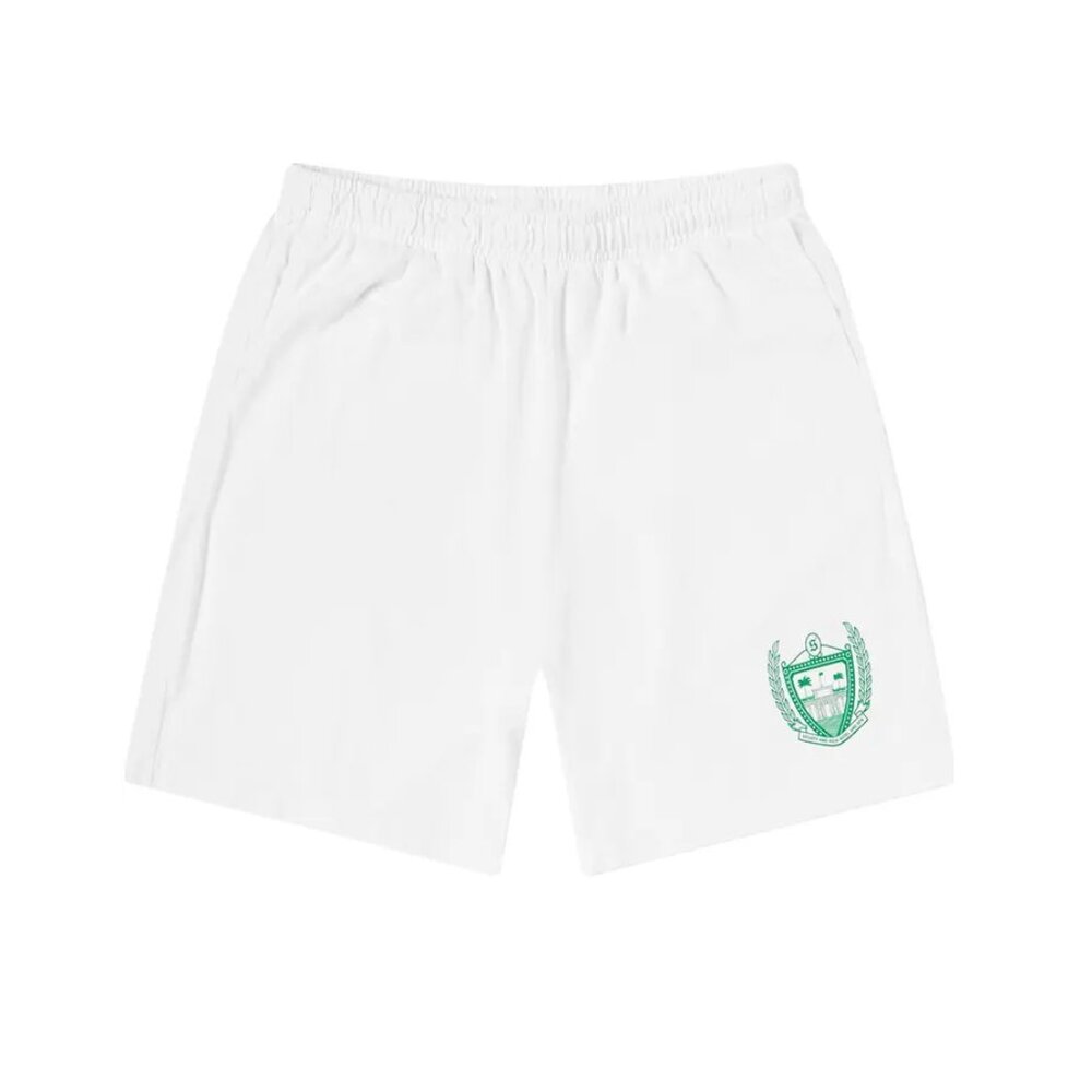 Sporty & Rich Beverly Hills Gym Short in White/Green